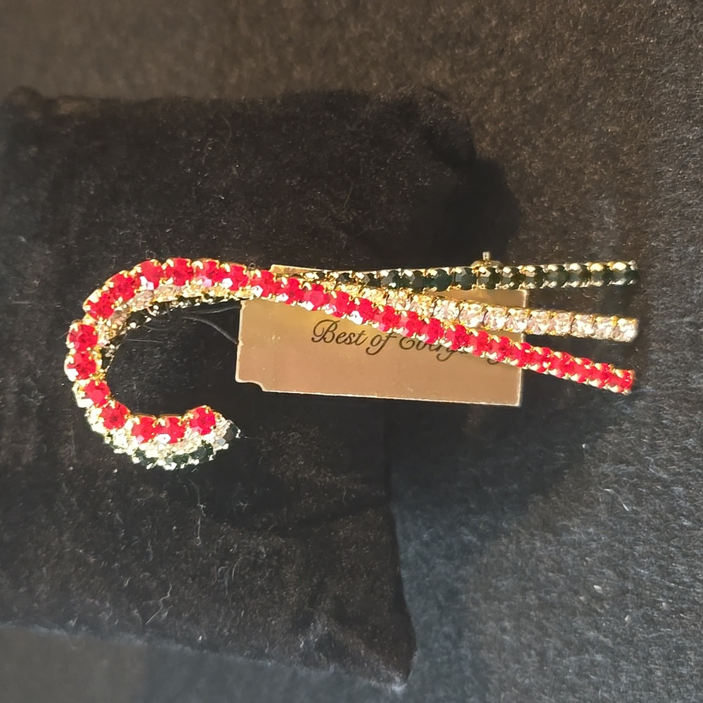Best of Everything, Red white and blue candy canes brooch/pin